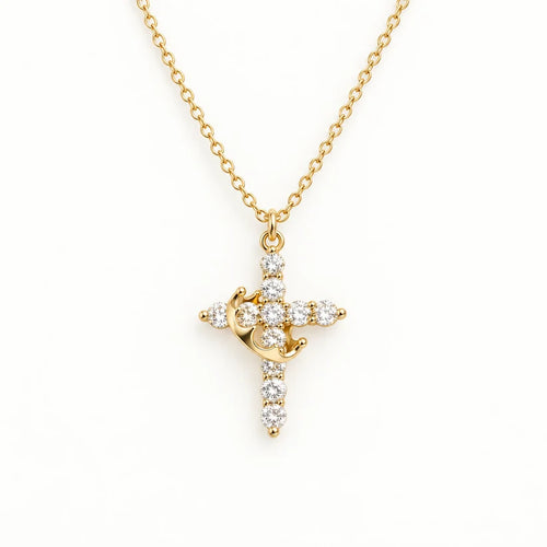 Kors & Krona Halsband i guld